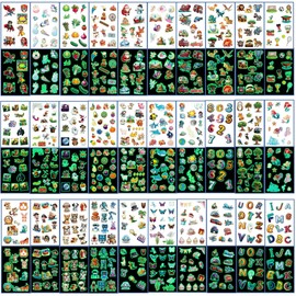Beegoods 30 Sheets Temporary Tattoos for Kids, Unique Kids Tattoos, Glow in the Dark Tattoos Party Bag Fillers for Kids, Kids Tattoos for Girls or Boys, UK Family Business