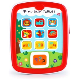 Awefun Baby Tablets Toys, Toddler Musical Play Tablet Toy 6-12 12-18 18-24 Months, Baby Tablet Learning Educational Baby Toys for 1 2 3 Year Old Boys Girls with Music Light