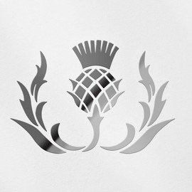 Decal Stickers of Scottish Thistle Flower (Metallic Silver) (Set of 2) Premium Waterproof Vinyl Decal Stickers for Laptop Phone Accessory Helmet Car Window Mug Tuber Cup - BICVER1087252SIW19Y24