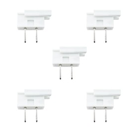 TAODAN 5PCS Lightweight Plug Replacement Electrical Plug Slide Plug White Simple Snap on End Plug for Small Appliance and Lamp