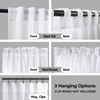 KOUFALL Kitchen Curtains 36 Inch Length,White Linen Light Filtering Semi