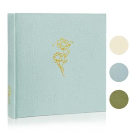 Premium Photo Album 200 Pockets - Acid Free Wedding Memory Book with Writing Space, 4x6 Photo Organizer for Family, Baby, Anniversary - Blue