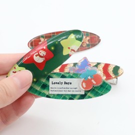 Cute Christmas Hair Clips, Kawaii Elk Santa Claus Santa Hat Snowflake Star Bell Hair Clips Cartoon Hair Clips for Hair Styling and Makeup Application (Purple)