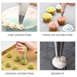 4 PCS Large Piping Nozzle Tip Cake Decorating, Stainless Steel Cake Icing Nozzles Piping Tips Cake Piping Nozzles Tips Kit for Baking DIY Cookie Cream Cupcake Decorating