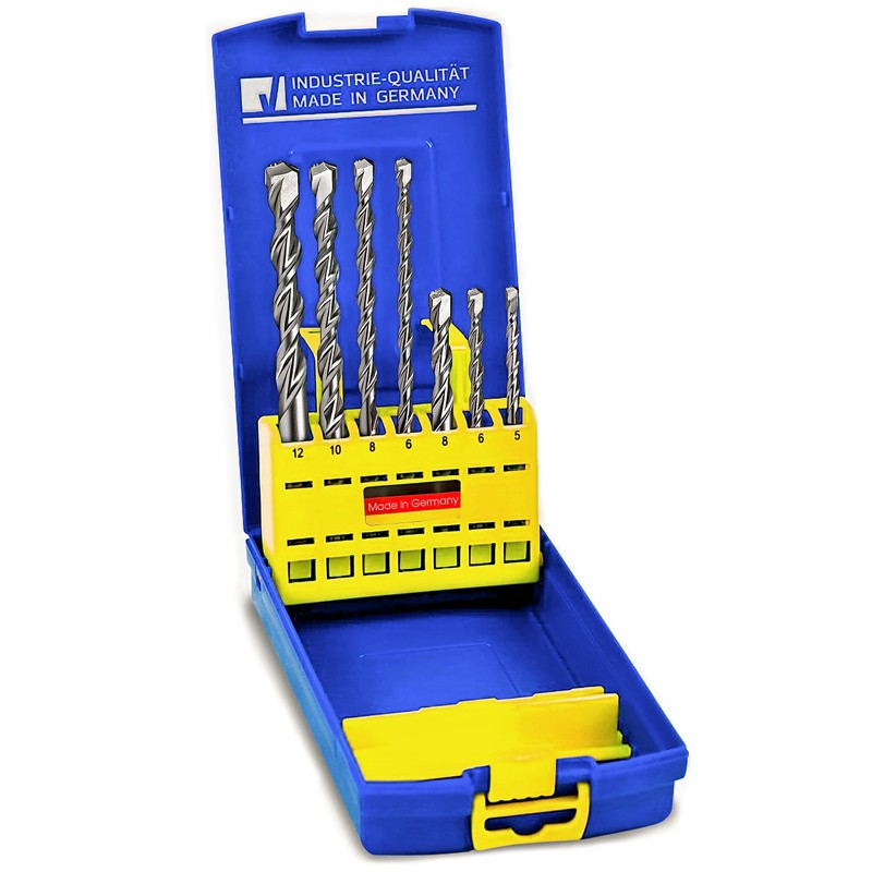 S&R SDS-4-Plus Hammer Drill Bit Set (7 Pieces); for concrete,