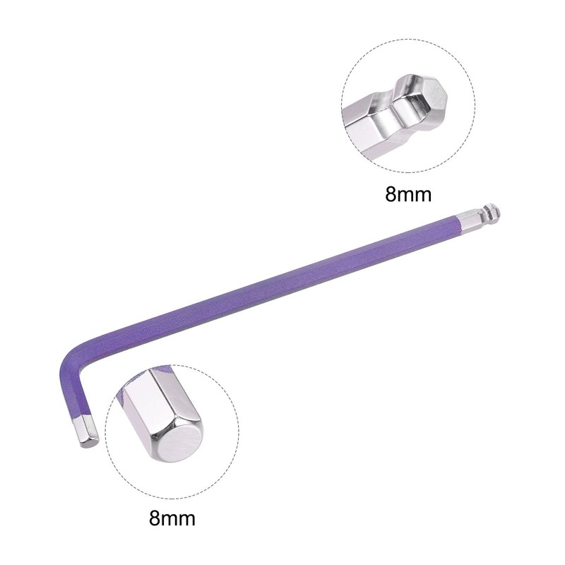 sourcing map 8mm Ball End Hex Key Wrench, L Shaped