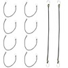 PDETVEO 12 Inch Mini Bungee Cords with Hooks, Black Elastic