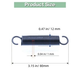 2 PCS Extension Spring - 12mm OD, 80mm Free Length Spring Steel Small Dual Hook Tension Spring