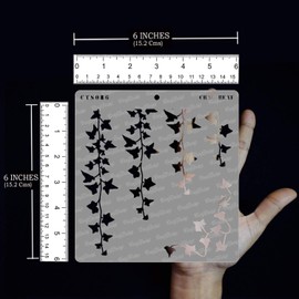 CrafTreat Reusable Ivy Stencils for Painting on Wood, Canvas, Paper, Fabric, Floor, Wall and Tile - Hanging Ivy - 6x6 Inch - DIY Art and Craft Stencils - Leaf and Nature Designs