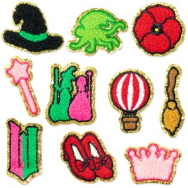 Witch Iron on Patches -10Pcs Chenille Embroidered Repair Patch Green Witch Musical Movie DIY Accessories Sew on Fashion Applique for Fans Backpack Clothes Hats Dress Jackets Jeans Decor