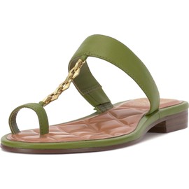 Vince Camuto Women's Lexie Flat Sandal, Lizard Green, 8.5
