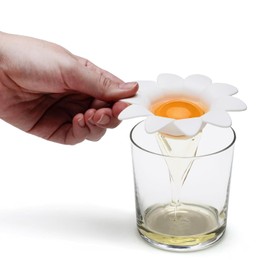 Peleg Design Daisy Separador de huevos de plástico, separador de yema de huevo y clara de huevo, herramientas para hornear, extractor de huevos, bonito diseño de flores