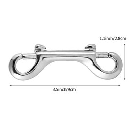 Nifocc Double Carabiner Hook Stainless Steel Bolt Catch Chains Snap Hook Locking Clip for Dog Lead Mountaineering Climbing Family Outdoor Camping Shiny Silver 90 mm Pack of 4