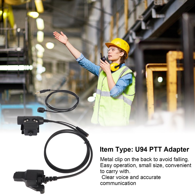 U94 PTT Adapter Durable Portable Military Intercom Headset Adapter for