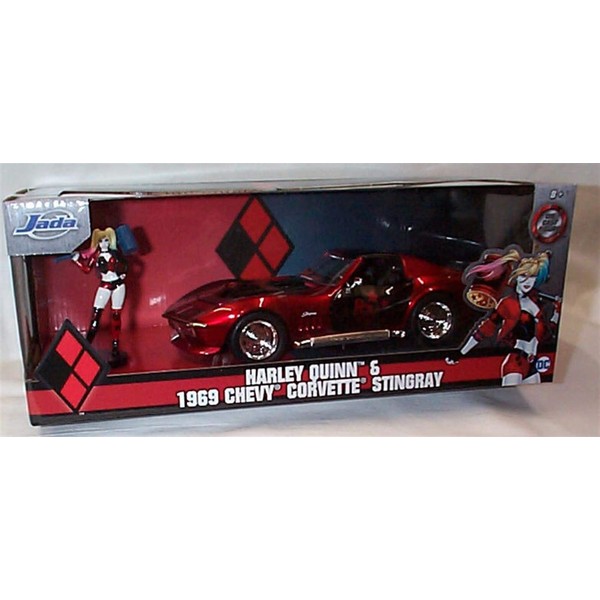 jada Harly Quinn & 1969 Chevy Corvette Stingray car 1:24