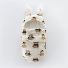 Baby Autumn Winter Flannel Newborn Sleeping Bag & Swaddle Carrier, Thick Winter Outerwear Material 6M/22-37 Gray Penguin 3ea