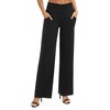 EXCHIC Women's Solid Loose Straight Leg Palazzo Pants High Waist