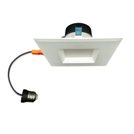 Topaz RTL6-SQ-9W-CS-WH 6" Performance LED Light Recessed Retrofit Downlight, 9 Watt, CCT Color Selectable, Dimmable LED, 90 CRI, 50K Hours Long Life, Square Baffle Trim