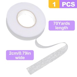 ZeriLion No-Sew Iron-On Hem Tape, 2cm x 70 Yards Strong Adhesive Fabric Fusing Tape for Clothing, Washable Hemming Strip for Pants Curtains Dresses (White)