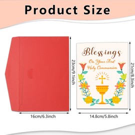 ACCOLIAMBER First Communion Gifts for Girls Boys First Communion Card First Holy Communion Card Favors 1st Communion Confirmation Baptism Gifts for Kids Teen Women Men