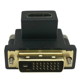 Dafensoy Up Angled 90 Degree DVI to HDMI Adapter, Gilded DVI Male to HDMI Female, for Computer & HDTV & Graphics Card,Projector