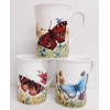 Rainbow Decors Garden Butterflies Mugs Set of 3 Bone China