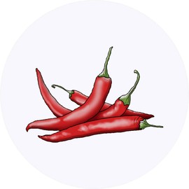 24 x 40mm Round 'Red Chili Peppers' Stickers (SK00042414)