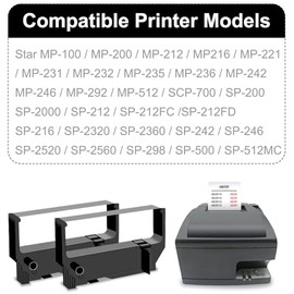 SP200 Black Ink Ribbon Replacement for Star SP200 Black Ribbon Used with Star Micronics SP200 SP-200BK SP-500 SP-2000 SP-512 SP-542 SP-2360 RC200 Rece