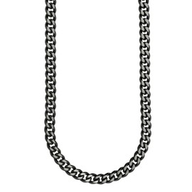 10:10 Mens Stainless Steel Cuban Curb Chain Necklace PVD Silver Black Blue Size 10/8/6/4mm Various Lengths, Stainless Steel, No Gemstone