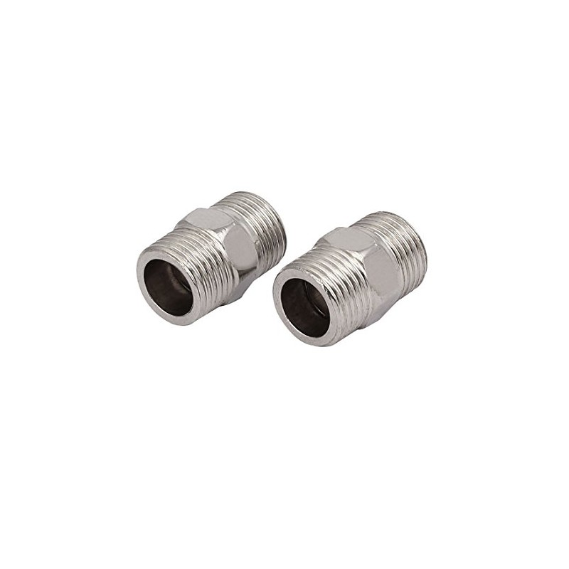 uxcell® M20 Male Thread Stainless Steel Hex Nipple Tube Pipe