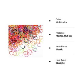 Children's small black and colors disposable elastic hair band hair tie 1000pc