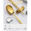 happykau Chopsticks Rest, 5 Pieces, Stylish, Stainless Steel, Cutlery Rest,