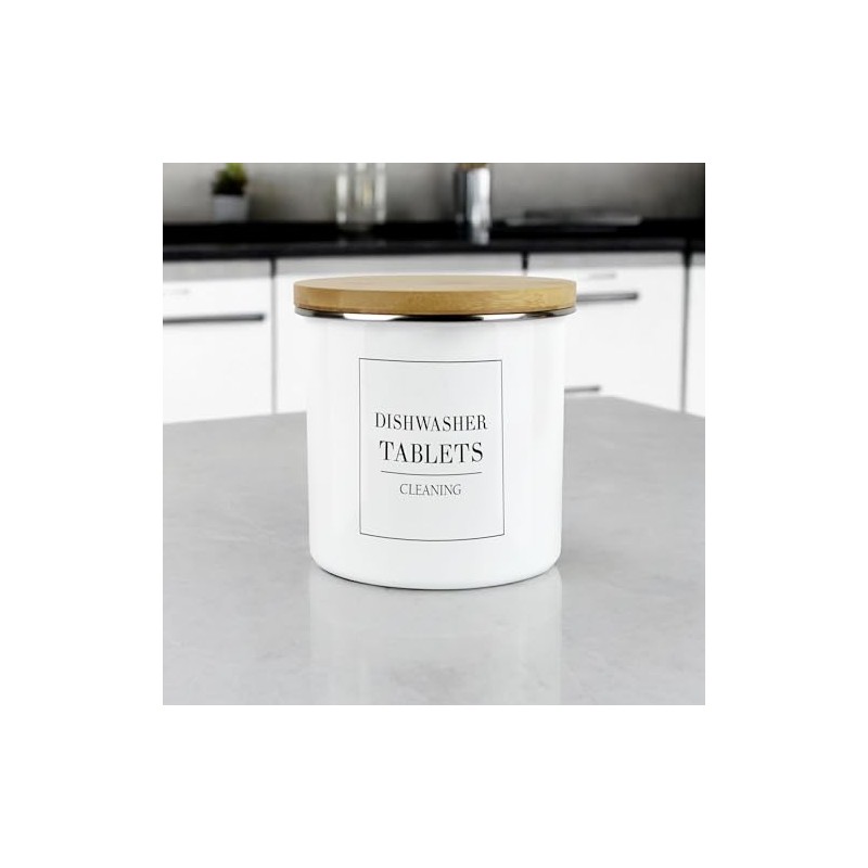 Purely Home Minimalist Range Dishwasher Tablets Storage Canister - White