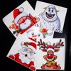 Iprokiu Cute Christmas Santa Claus Peeking Car Sticker Reindeer Snowman
