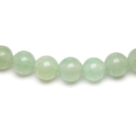 Echtes Grüner Aventurin Edelstein Armband mit 6mm Perlen und Edelstahlherz - verschiedene Längen - Heilstein Schutzstein Talisman Glücksbringer Geschenk (Gr. Avent., 20CM)