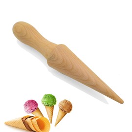 Ice Cream Cones Moulds for Making Cone Shaper Waffle Cones Ice Cream Cone Moulds Home Made Waffle Cone Roller Reusable Suitable for Making DIY Waffles and Ice Cream Cones (Beech)
