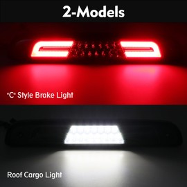 HTZCMOTO LED 3rd Third Brake Light Compatible with 1994-1996 F150 F250 / 1994-1997 F350 / 1992-1996 Bronco, F4TZ13A613A, High Mount Rear Brake Light Cargo Lamp, Smoked Len