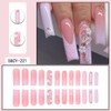 Pink Gradient Press on Nails Long Coffin Fake Nails 3D