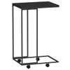 vidaXL Side Table with Wheels in Black - C-Shaped Sofa