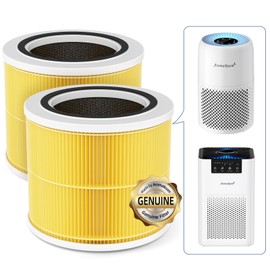 AromaRoom Pet HEPA H13 Air Purifier Filter Replacement, Compatible with LEVOIT Core Mini-P, AP100/AP102 Air Purifier, Efficiency Activated Carbon for Pet Odor, 2 Packs, AP100-RF-PA，Yellow