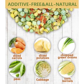 Dried Ramen Toppings, 220G/7.76OZ Dehydrated Vegetables, Natural Freeze Dried Vegetables, Carrots, Cabbage, Onions, Potatoes, Corn, Peas for Noodles, Pizza, Rice