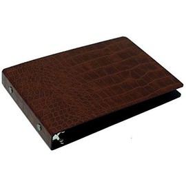 B-TAO Recycled Leather 13 Hole Ring Binder (B-TAO Organizing Tool) (Croco Embossed Brown)