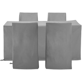 Crosley Furniture Patio Furniture Covers, Waterproof 5-Piece Cover Set for Dining, Outdoor Table and Chairs, Gray