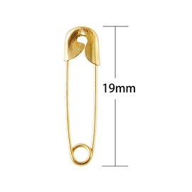 XIYAOXI 19mm Mini Safety Pins - Pack of 200pcs Small Gold Safety Pins- Versatile Clothing Tag Pins for Repair, Crafting & Fashion Accessories Making in a PP Box
