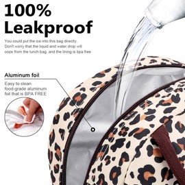BALORAY Lunch Bag for Women Men Insulated Lunch Box for Adult Reusable Lunch Tote Bag for Work, Picnic, School or Travel (Leopard)