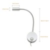 WeFoonLo 3W Wall Mounted Reading Light Flexible Gooseneck LED Sconce