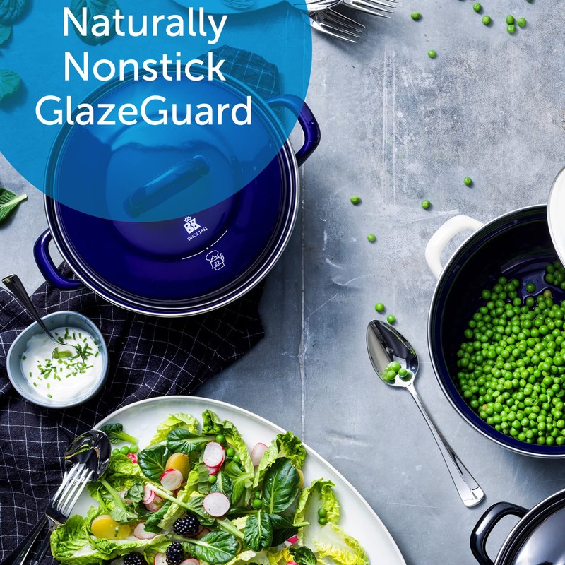 BK Indigo Aluminum Heavy-Gauge Carbon Steel, Induction, 3.5QT Nonstick Glaze