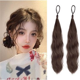 Natunofu Hair Extension, Bun Wig, Hair Extension, Ponytail, Bun Wig, Point Wig, Children's Wig, Hair Accessory, Bun Wig, Bun Wig, 19.7 inches (50 cm), Set of 2, Weddings, Shichi-Go-San Festival