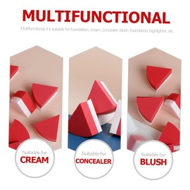 Baluue 20 Red Makeup Ultra-fine Triangle Dry/wet Powder Puff Washable Beauty Sponge Foundation Blender