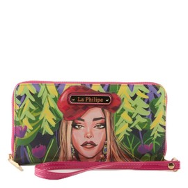 La Philipe LP1026-17 Blooming Garden Women’s PU Leather Wallet – Floral Artwork Design, Compact Organizer With Card Slots and Secure Closure, Premium Everyday Fashion Accessory